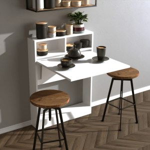 meg-GP052-0147,1-0 ΤΡΑΠΕΖΙ ΕΠΙΤΟΙΧΙΟ ΠΤΥΣΣΟΜΕΝΟ BRACKE MEGAPAP ΧΡΩΜΑ ΛΕΥΚΟ 70X15X96ΕΚ.