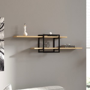 meg-GP052-0213,1-0 ΡΑΦΙΕΡΑ ΤΟΙΧΟΥ MONE MEGAPAP ΧΡΩΜΑ SAPPHIRE OAK - ΜΑΥΡΟ 120X18X30ΕΚ.