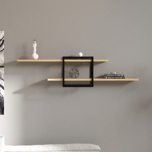 meg-GP052-0213,1-1 ΡΑΦΙΕΡΑ ΤΟΙΧΟΥ MONE MEGAPAP ΧΡΩΜΑ SAPPHIRE OAK - ΜΑΥΡΟ 120X18X30ΕΚ.