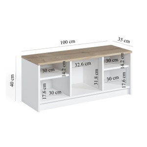 meg-GP052-0216,1-3 ΠΑΠΟΥΤΣΟΘΗΚΗ LONDON MEGAPAP ΧΡΩΜΑ ΛΕΥΚΟ - SAPPHIRE OAK 100X35X40ΕΚ.