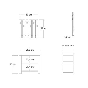 meg-GP052-0218,3-2 ΕΠΙΠΛΟ ΕΙΣΟΔΟΥ FRIENDS MEGAPAP ΧΡΩΜΑ ΛΕΥΚΟ 69,8X33,6X60ΕΚ.