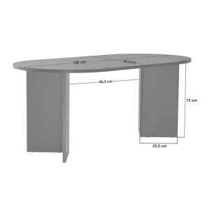 meg-GP052-0227,2-5 ΤΡΑΠΕΖΙ SABLIN MEGAPAP ΧΡΩΜΑ ΚΑΡΥΔΙ 180X89,5X75ΕΚ.