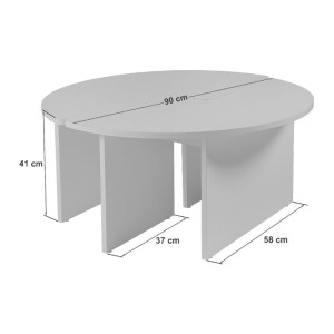 meg-GP052-0229,2-7 ΤΡΑΠΕΖΑΚΙ ΣΑΛΟΝΙΟΥ ΣΕΤ 2 ΤΜΧ MOIRA MEGAPAP ΧΡΩΜΑ ΚΑΡΥΔΙ Ø90X41ΕΚ.