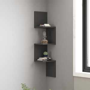 meg-GP052-0236,1-0 ΡΑΦΙΕΡΑ ΤΟΙΧΟΥ ZIKZAK MEGAPAP ΧΡΩΜΑ ΑΝΘΡΑΚΙ 25X25X105,4ΕΚ.