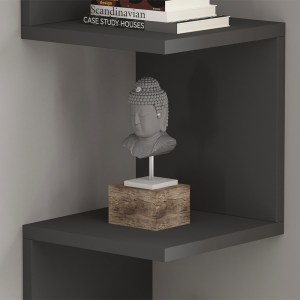 meg-GP052-0236,1-1 ΡΑΦΙΕΡΑ ΤΟΙΧΟΥ ZIKZAK MEGAPAP ΧΡΩΜΑ ΑΝΘΡΑΚΙ 25X25X105,4ΕΚ.