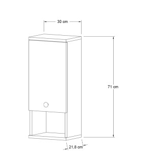 meg-GP052-0239,2-2 ΝΤΟΥΛΑΠΙ ΜΠΑΝΙΟΥ ΕΠΙΤΟΙΧΙΟ MIS MEGAPAP ΧΡΩΜΑ ΚΑΡΥΔΙ 30X21,8X71ΕΚ.