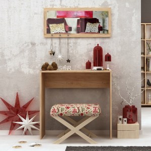 meg-GP052-0241,1-1 ΚΟΝΣΟΛΑ ΜΕ ΚΑΘΡΕΠΤΗ COSENZA MEGAPAP ΧΡΩΜΑ OAK 80X30X82ΕΚ.