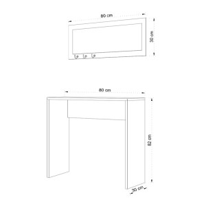 meg-GP052-0241,1-3 ΚΟΝΣΟΛΑ ΜΕ ΚΑΘΡΕΠΤΗ COSENZA MEGAPAP ΧΡΩΜΑ OAK 80X30X82ΕΚ.