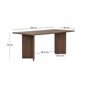 meg-GP052-0243,2-7 ΤΡΑΠΕΖΙ LINZA MEGAPAP ΧΡΩΜΑ ΚΑΡΥΔΙ 180X90X75ΕΚ.