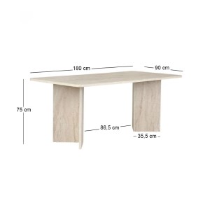 meg-GP052-0243,3-7 ΤΡΑΠΕΖΙ LINZA MEGAPAP ΧΡΩΜΑ TRAVERTINE 180X90X75ΕΚ.