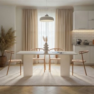 meg-GP052-0243,5-1 ΤΡΑΠΕΖΙ LINZA MEGAPAP ΧΡΩΜΑ ΛΕΥΚΟ 180X90X75ΕΚ.