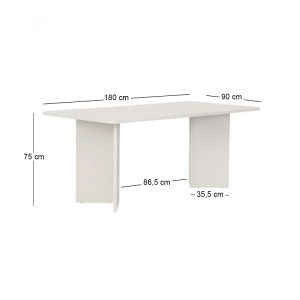 meg-GP052-0243,5-6 ΤΡΑΠΕΖΙ LINZA MEGAPAP ΧΡΩΜΑ ΛΕΥΚΟ 180X90X75ΕΚ.