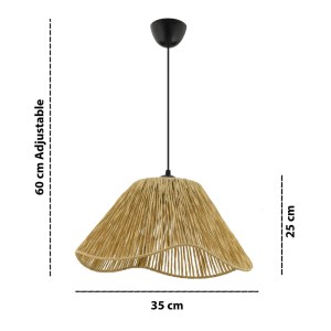 meg-GP052-0245,1-2 ΦΩΤΙΣΤΙΚΟ ΟΡΟΦΗΣ SUKNE MEGAPAP E27 ΓΙΟΥΤΑ ΜΟΝΟΦΩΤΟ ΧΡΩΜΑ CAMEL Ø35X60ΕΚ.