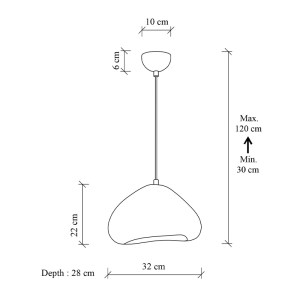 meg-GP052-0247,1-4 ΦΩΤΙΣΤΙΚΟ ΟΡΟΦΗΣ LORA MEGAPAP E27 FIBERGLASS ΜΟΝΟΦΩΤΟ ΧΡΩΜΑ ΛΕΥΚΟ 32X28X120ΕΚ.