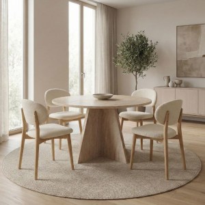 meg-GP052-0270,2-2 ΤΡΑΠΕΖΙ VIRELA MEGAPAP ΧΡΩΜΑ TRAVERTINE Ø120X75ΕΚ.