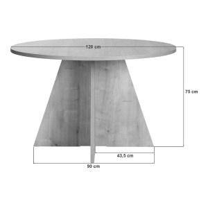 meg-GP052-0270,3-7 ΤΡΑΠΕΖΙ VIRELA MEGAPAP ΧΡΩΜΑ ΚΑΡΥΔΙ Ø120X75ΕΚ.