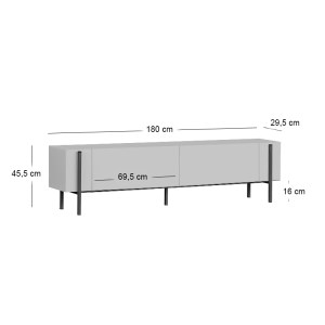 meg-GP052-0274,3-7 ΕΠΙΠΛΟ ΤΗΛΕΟΡΑΣΗΣ NEXUS MEGAPAP ΧΡΩΜΑ ΛΕΥΚΟ 180X30X45,5ΕΚ.