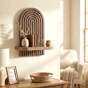 meg-GP052-0275,2-1 ΡΑΦΙΕΡΑ ΤΟΙΧΟΥ ARTWILL MEGAPAP MDF ΧΡΩΜΑ WENGE 26X13X35ΕΚ.