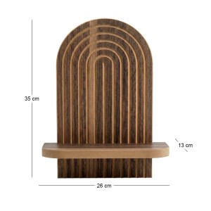 meg-GP052-0275,2-4 ΡΑΦΙΕΡΑ ΤΟΙΧΟΥ ARTWILL MEGAPAP MDF ΧΡΩΜΑ WENGE 26X13X35ΕΚ.