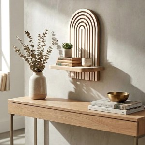 meg-GP052-0275,3-1 ΡΑΦΙΕΡΑ ΤΟΙΧΟΥ ARTWILL MEGAPAP MDF ΧΡΩΜΑ ΛΕΥΚΟ - OAK 26X13X35ΕΚ.