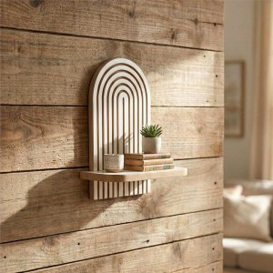 meg-GP052-0275,3-2 ΡΑΦΙΕΡΑ ΤΟΙΧΟΥ ARTWILL MEGAPAP MDF ΧΡΩΜΑ ΛΕΥΚΟ - OAK 26X13X35ΕΚ.