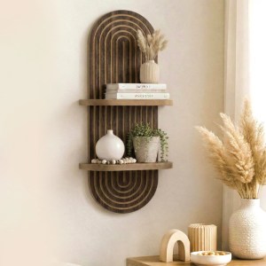 meg-GP052-0276,2-0 ΡΑΦΙΕΡΑ ΤΟΙΧΟΥ ARTWILL MEGAPAP MDF ΧΡΩΜΑ WENGE 26X13X70ΕΚ.