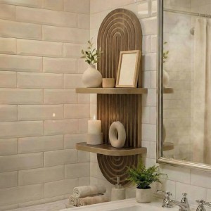 meg-GP052-0276,2-1 ΡΑΦΙΕΡΑ ΤΟΙΧΟΥ ARTWILL MEGAPAP MDF ΧΡΩΜΑ WENGE 26X13X70ΕΚ.
