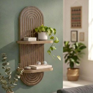 meg-GP052-0276,2-2 ΡΑΦΙΕΡΑ ΤΟΙΧΟΥ ARTWILL MEGAPAP MDF ΧΡΩΜΑ WENGE 26X13X70ΕΚ.