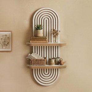 meg-GP052-0276,3-1 ΡΑΦΙΕΡΑ ΤΟΙΧΟΥ ARTWILL MEGAPAP MDF ΧΡΩΜΑ ΛΕΥΚΟ - OAK 26X13X70ΕΚ.