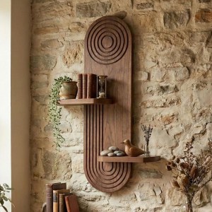 meg-GP052-0277,2-0 ΡΑΦΙΕΡΑ ΤΟΙΧΟΥ ARTWILL MEGAPAP MDF ΧΡΩΜΑ WENGE 46X13X70ΕΚ.