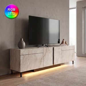meg-GP052-0278,2-0 ΕΠΙΠΛΟ ΤΗΛΕΟΡΑΣΗΣ ARLEN MEGAPAP ΜΕ LED RGB ΧΡΩΜΑ TRAVERTINE 180X32X50ΕΚ.