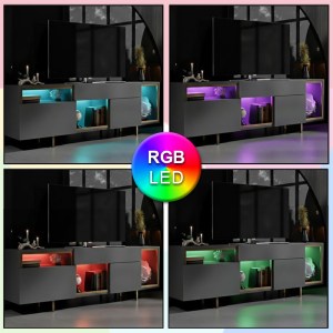 meg-GP052-0279,1-1 ΕΠΙΠΛΟ ΤΗΛΕΟΡΑΣΗΣ NORM MEGAPAP ΜΕ LED RGB ΧΡΩΜΑ ΑΝΘΡΑΚΙ - ΧΡΥΣΟ 180X32X55ΕΚ.