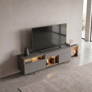 meg-GP052-0279,1-2 ΕΠΙΠΛΟ ΤΗΛΕΟΡΑΣΗΣ NORM MEGAPAP ΜΕ LED RGB ΧΡΩΜΑ ΑΝΘΡΑΚΙ - ΧΡΥΣΟ 180X32X55ΕΚ.