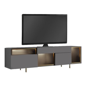 meg-GP052-0279,1-4 ΕΠΙΠΛΟ ΤΗΛΕΟΡΑΣΗΣ NORM MEGAPAP ΜΕ LED RGB ΧΡΩΜΑ ΑΝΘΡΑΚΙ - ΧΡΥΣΟ 180X32X55ΕΚ.