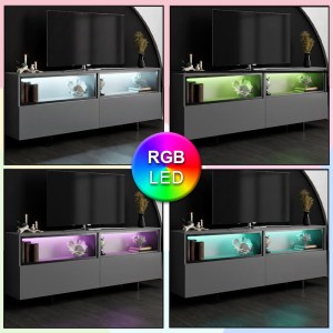 meg-GP052-0280,1-1 ΕΠΙΠΛΟ ΤΗΛΕΟΡΑΣΗΣ ECO MEGAPAP ΜΕ LED RGB ΧΡΩΜΑ ΑΝΘΡΑΚΙ 180X32X67ΕΚ.