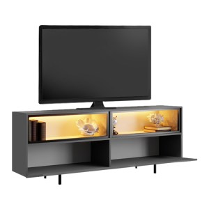 meg-GP052-0280,1-3 ΕΠΙΠΛΟ ΤΗΛΕΟΡΑΣΗΣ ECO MEGAPAP ΜΕ LED RGB ΧΡΩΜΑ ΑΝΘΡΑΚΙ 180X32X67ΕΚ.