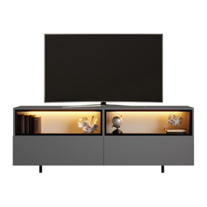 meg-GP052-0280,1-4 ΕΠΙΠΛΟ ΤΗΛΕΟΡΑΣΗΣ ECO MEGAPAP ΜΕ LED RGB ΧΡΩΜΑ ΑΝΘΡΑΚΙ 180X32X67ΕΚ.