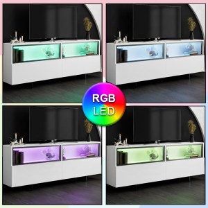 meg-GP052-0280,3-1 ΕΠΙΠΛΟ ΤΗΛΕΟΡΑΣΗΣ ECO MEGAPAP ΜΕ LED RGB ΧΡΩΜΑ ΛΕΥΚΟ 180X32X67ΕΚ.