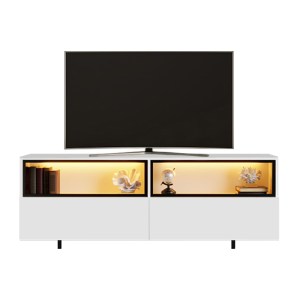 meg-GP052-0280,3-4 ΕΠΙΠΛΟ ΤΗΛΕΟΡΑΣΗΣ ECO MEGAPAP ΜΕ LED RGB ΧΡΩΜΑ ΛΕΥΚΟ 180X32X67ΕΚ.