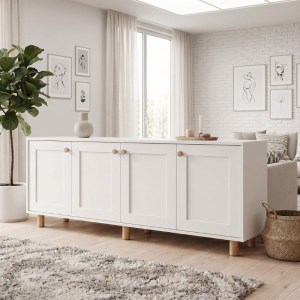 meg-GP052-0285,1-0 ΜΠΟΥΦΕΣ BOHEMIAN MEGAPAP ΧΡΩΜΑ ΛΕΥΚΟ - ΦΥΣΙΚΟ ΟΞΙΑΣ 180X40X75ΕΚ.