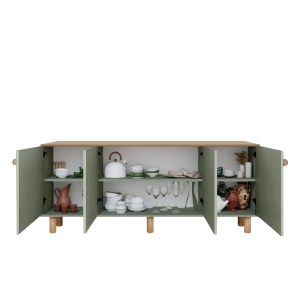 meg-GP052-0285,2-4 ΜΠΟΥΦΕΣ BOHEMIAN MEGAPAP ΧΡΩΜΑ ΠΡΑΣΙΝΟ - ΦΥΣΙΚΟ ΟΞΙΑΣ 180X40X75ΕΚ.