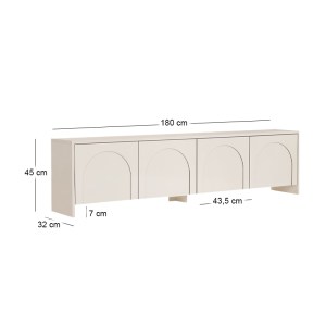 meg-GP052-0290,2-8 ΕΠΙΠΛΟ ΤΗΛΕΟΡΑΣΗΣ AURELIA MEGAPAP ΧΡΩΜΑ ΚΡΕΜ 180X32X45ΕΚ.