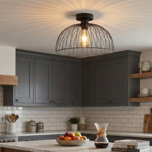 meg-GP052-0292,1-1 ΦΩΤΙΣΤΙΚΟ ΟΡΟΦΗΣ KADE MEGAPAP E27 ΜΕΤΑΛΛΙΚΟ ΜΟΝΟΦΩΤΟ ΧΡΩΜΑ ΜΑΥΡΟ Ø40X35ΕΚ.