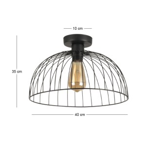 meg-GP052-0292,1-2 ΦΩΤΙΣΤΙΚΟ ΟΡΟΦΗΣ KADE MEGAPAP E27 ΜΕΤΑΛΛΙΚΟ ΜΟΝΟΦΩΤΟ ΧΡΩΜΑ ΜΑΥΡΟ Ø40X35ΕΚ.