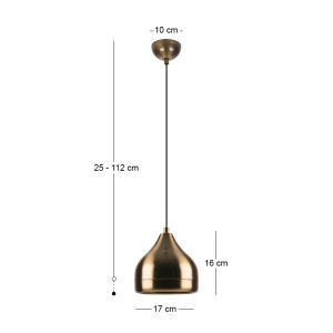 meg-GP052-0294,1-2 ΦΩΤΙΣΤΙΚΟ ΟΡΟΦΗΣ PRECIOUS MEGAPAP E27 ΜΕΤΑΛΛΙΚΟ ΜΟΝΟΦΩΤΟ ΧΡΩΜΑ ΧΡΥΣΟ ANTIQUE Ø17X25/112ΕΚ.