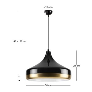 meg-GP052-0297,2-2 ΦΩΤΙΣΤΙΚΟ ΟΡΟΦΗΣ VASLI MEGAPAP E27 ΜΕΤΑΛΛΙΚΟ ΜΟΝΟΦΩΤΟ ΧΡΩΜΑ ΜΑΥΡΟ Ø36X42/122ΕΚ.