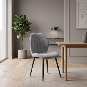 meg-GP057-0004,2-1 ΚΑΡΕΚΛΑ ΤΡΑΠΕΖΑΡΙΑΣ VALENA MEGAPAP ELEPHANT GREY ΥΦΑΣΜΑ - ΜΕΤΑΛΛΙΚΟ ΜΑΥΡΟ ΠΟΔΙ 48X58X87ΕΚ.