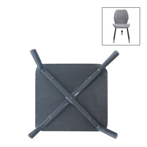 meg-GP057-0004,2-7 ΚΑΡΕΚΛΑ ΤΡΑΠΕΖΑΡΙΑΣ VALENA MEGAPAP ELEPHANT GREY ΥΦΑΣΜΑ - ΜΕΤΑΛΛΙΚΟ ΜΑΥΡΟ ΠΟΔΙ 48X58X87ΕΚ.