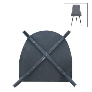 meg-GP057-0007,2-7 ΚΑΡΕΚΛΑ ΤΡΑΠΕΖΑΡΙΑΣ ROBERTA MEGAPAP ΓΚΡΙ ΥΦΑΣΜΑ - ΜΕΤΑΛΛΙΚΟ ΜΑΥΡΟ ΠΟΔΙ 46X62X91ΕΚ.