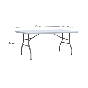 meg-GP058-0006,1-7 ΤΡΑΠΕΖΙ CATERING - ΣΥΝΕΔΡΙΟΥ CAPRI MEGAPAP ΠΤΥΣΣΟΜΕΝΟ - ΜΟΝΟΚΟΜΜΑΤΗ ΕΠΙΦΑΝΕΙΑ ΧΡΩΜΑ ΛΕΥΚΟ ΤΟΥ ΠΑΓΟΥ 183X76X74ΕΚ.